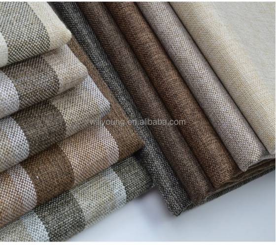 Linen Upholstery Fabric Supply Cheap Woven Knit Fabric Grid For Sofa Home Sewing Car Seat Cover Table Cloth Sofa Fabric In Stock