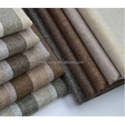 Linen Upholstery Fabric Supply Cheap Woven Knit Fabric Grid For Sofa Home Sewing Car Seat Cover Table Cloth Sofa Fabric In Stock