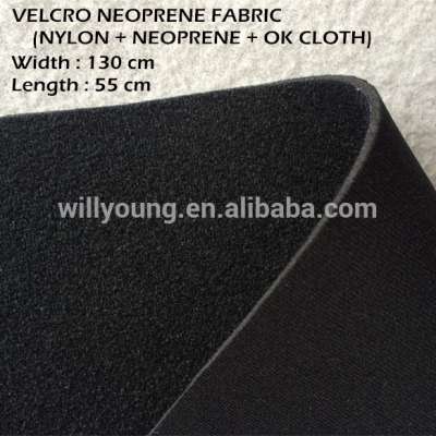 velcrability neoprene fabric one side nylon fabric face stick fabric 3mm thick black factory price neoprene