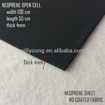 4mm neoprene open cell rubber sheet no coated fabric textile width 1.3m thickness 4mm for apparel bags glove garment accessories