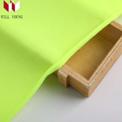 100% polyester gebreide fluorescerende gele stof voor veiligheid vest